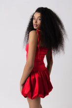 Load image into Gallery viewer, Red puffball dresss
