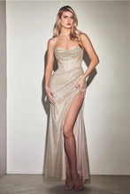 Load image into Gallery viewer, Glitter Corset Cowl Gown
