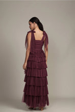Load image into Gallery viewer, Plum Maxi Dress with Tie Detail
