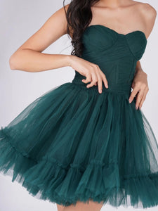 Molly Green Tulle Mini Dress