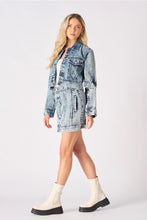 Load image into Gallery viewer, 3-in-1 Denim Dress Detachable Sleeve Jacket &amp; Skirt - Blue
