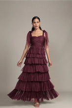 Load image into Gallery viewer, Plum Maxi Dress with Tie Detail
