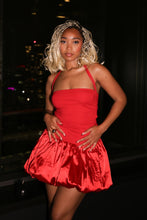 Load image into Gallery viewer, Red puffball dresss
