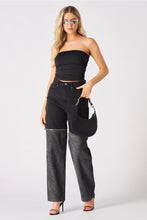 Load image into Gallery viewer, 2-in-1 Detachable Wide Leg Jean - Black
