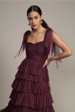 Load image into Gallery viewer, Plum Maxi Dress with Tie Detail
