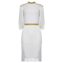 Load image into Gallery viewer, Elegant Metallic Tassel  Bandage Dress
