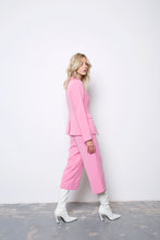 Load image into Gallery viewer, Pink wide leg cropped pants.
