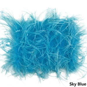 Ostrich Feather Mini Skirt and cropped Top Set