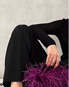 Pearl bead bag with Ostrich feathers