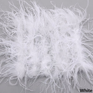Ostrich Feather Mini Skirt and cropped Top Set