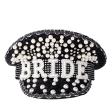 Load image into Gallery viewer, Luxury Pearl Black Bridal Hat
