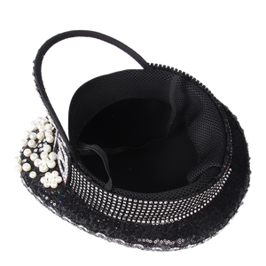 Luxury Pearl Black Bridal Hat