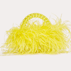 Pearl bead bag with Ostrich feathers