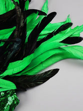 Load image into Gallery viewer, Green Feather Embellished Sequin Dress
