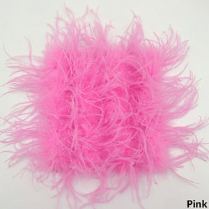 Ostrich Feather Mini Skirt and cropped Top Set