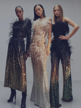 Load image into Gallery viewer, Lola Black Feather  Jumpsuit
