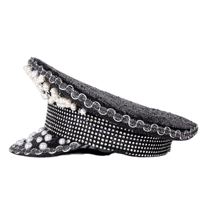 Luxury Pearl Black Bridal Hat