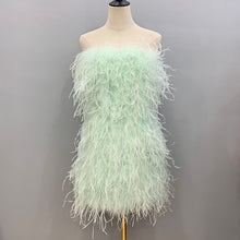 Load image into Gallery viewer, Elegant Feather Mini Cocktail Dress
