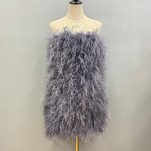 Load image into Gallery viewer, Elegant Feather Mini Cocktail Dress
