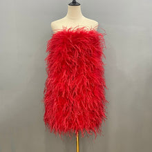 Load image into Gallery viewer, Elegant Feather Mini Cocktail Dress

