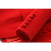 Load image into Gallery viewer, HarleyFashion Women Red Velvet Track Suit Quality Blazer and Pants for Lady Office 2 Pieces Sets Luxury Design
