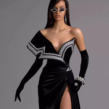 Load image into Gallery viewer, Beaded Embellished Velvet Gown
