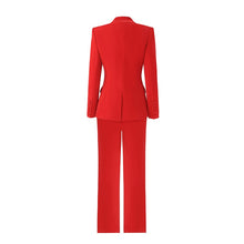 Load image into Gallery viewer, HarleyFashion Women Red Velvet Track Suit Quality Blazer and Pants for Lady Office 2 Pieces Sets Luxury Design

