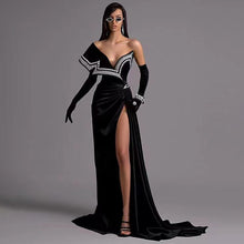 Load image into Gallery viewer, Beaded Embellished Velvet Gown
