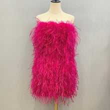 Load image into Gallery viewer, Elegant Feather Mini Cocktail Dress
