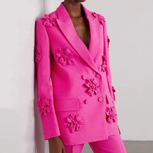 Load image into Gallery viewer, Floral Embellished Blazer Two Piece Suit
