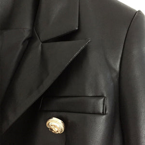 Genuine Leather Elegant Blazer