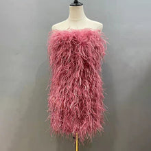 Load image into Gallery viewer, Elegant Feather Mini Cocktail Dress
