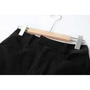 Black Velour Blazer and Pants Set