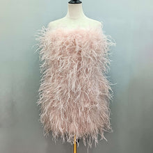 Load image into Gallery viewer, Elegant Feather Mini Cocktail Dress
