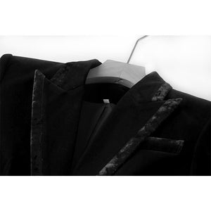 Black Velour Blazer and Pants Set