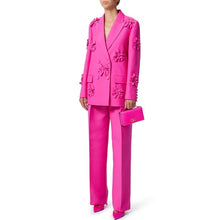 Load image into Gallery viewer, Floral Embellished Blazer Two Piece Suit
