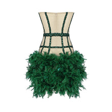 Load image into Gallery viewer, Vagas Strapless Sequined Feathers Bandage Dress
