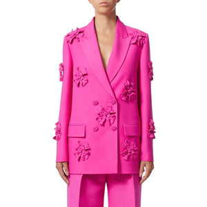 Floral Embellished Blazer Two Piece Suit