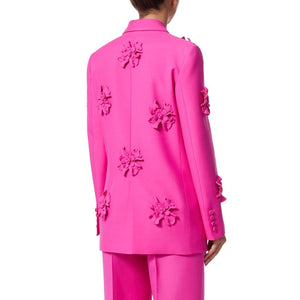 Floral Embellished Blazer Two Piece Suit