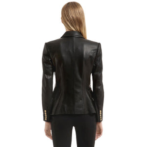 Genuine Leather Elegant Blazer