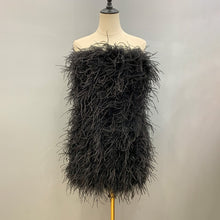 Load image into Gallery viewer, Elegant Feather Mini Cocktail Dress
