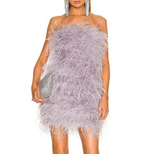 Load image into Gallery viewer, Elegant Feather Mini Cocktail Dress
