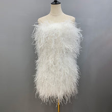Load image into Gallery viewer, Elegant Feather Mini Cocktail Dress
