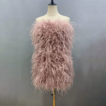 Load image into Gallery viewer, Elegant Feather Mini Cocktail Dress
