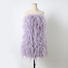 Load image into Gallery viewer, Elegant Feather Mini Cocktail Dress
