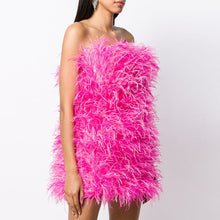 Load image into Gallery viewer, Elegant Feather Mini Cocktail Dress
