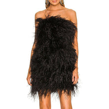 Load image into Gallery viewer, Elegant Feather Mini Cocktail Dress
