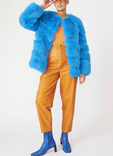 Load image into Gallery viewer, Candy Blue Fur Coat
