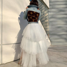 Load image into Gallery viewer, WHITE RETRO TUELLE SKIRT

