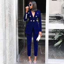 Load image into Gallery viewer, Velvet Stretch Two Piece Suit
